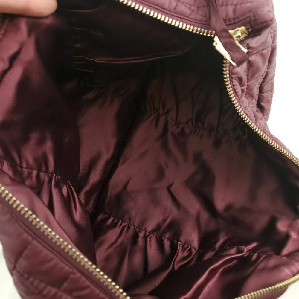 Kate Spade Womens Plum Quilted Classic Clutch Pouch With Gold Hardware